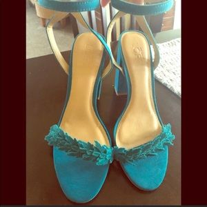 Ann Taylor Loft Ankle Strap Block Heel Sandals